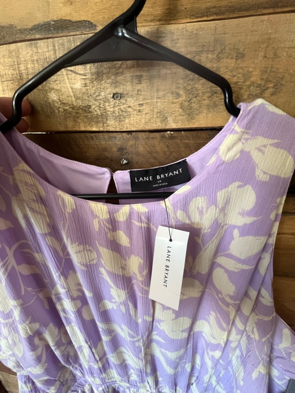 Lane Bryant Crew Neck Fit And Flare Lavender And Cream Floral Dress - Picture 9 of 12